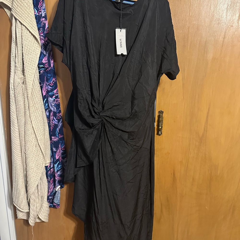 Black Asymmetrical Sheath wrap